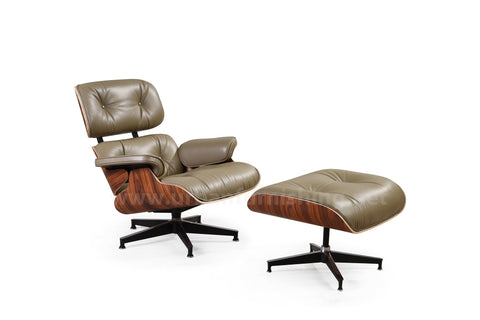 Mid-Century Plywood Lounge Chair and Ottoman - Taupe/Palisander (SOLD OUT)