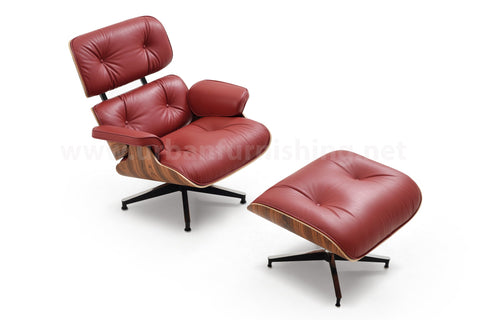 Mid-Century Plywood Lounge Chair and Ottoman - Red/Palisander (SOLD OUT)