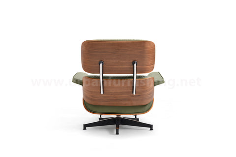 Olive Walnut Eames Mid-century Style Replica Reproduction Lounge and Ottoman back view