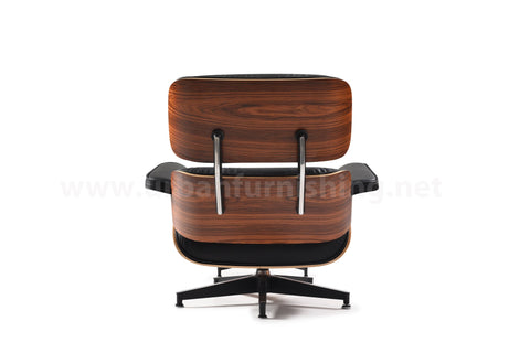 Black Palisander Eames Mid-century Style Replica Reproduction Lounge and Ottoman back view 2
