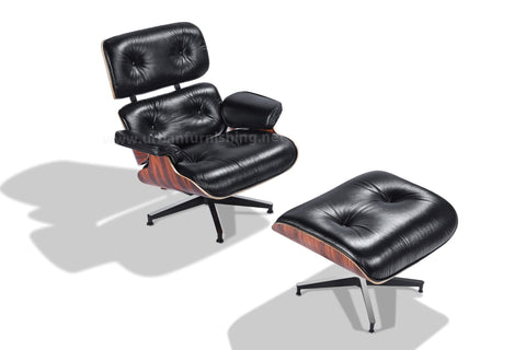 Black Palisander Eames Mid-century Style Replica Reproduction Lounge and Ottoman top view 2