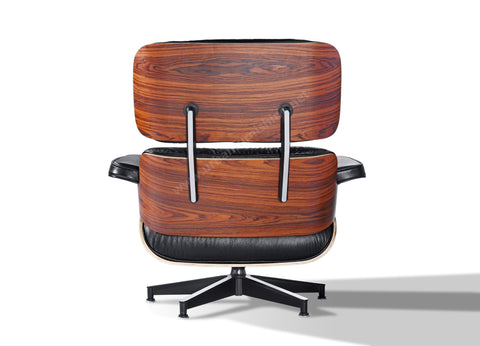 Black Palisander Eames Mid-century Style Replica Reproduction Lounge and Ottoman back view