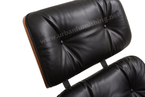 Black Palisander Tall Eames Mid-century Style Replica Reproduction Lounge and Ottoman headrest view 1